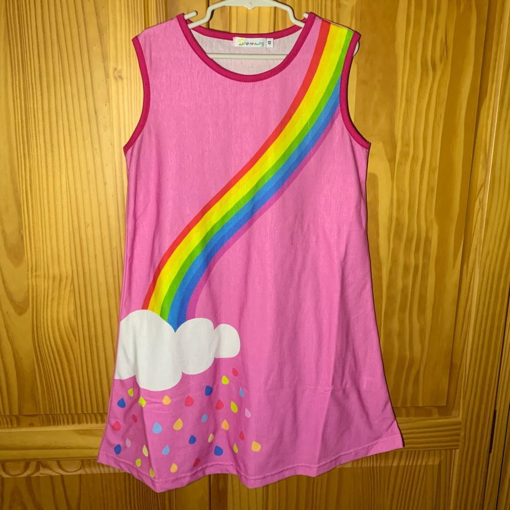 Girls Sunshine Swing Pink Rainbow Dress